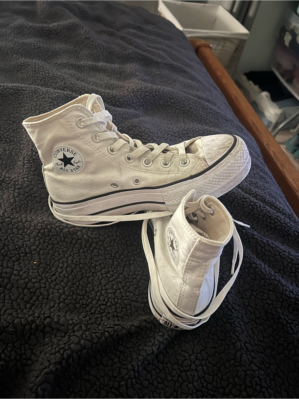 Converse White High Top All Star Sneakers